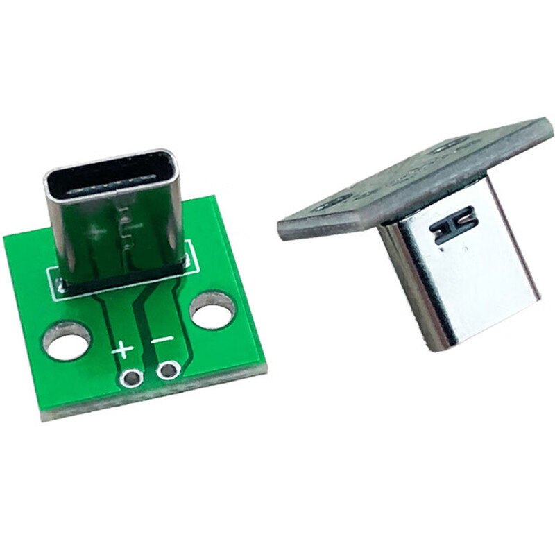 (Pack of 5) Vertical TYPE-C female test board to plug-in type with PCB board 5V power board adapter board, soldered 6.8 high seat + bent needle (Pack of 5)
