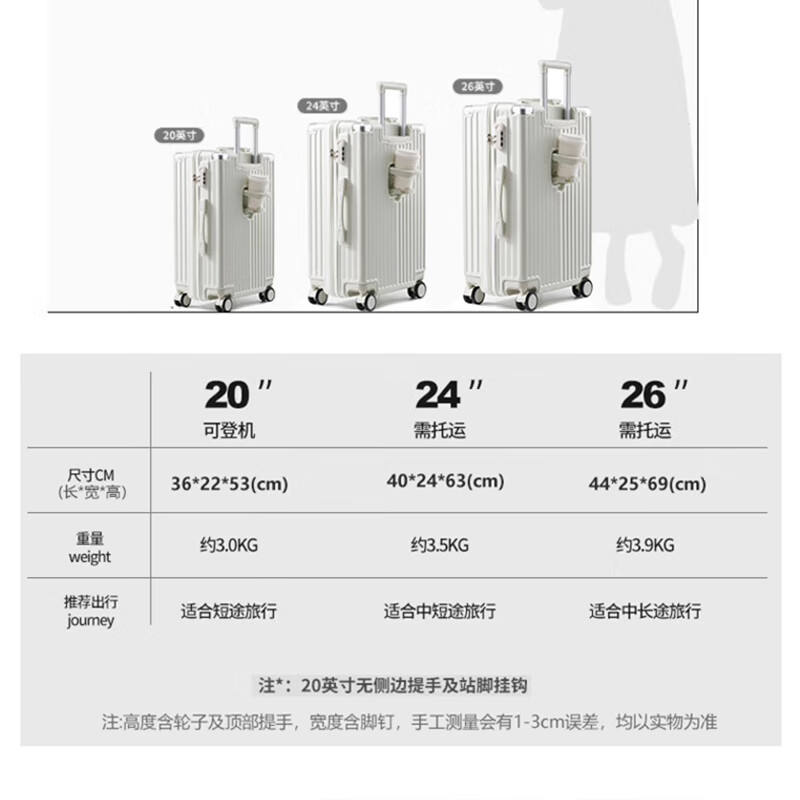 Semir suitcase, men's zipper trolley case, thickened and strong password case, student school suitcase, female boarding case, leather case, black - anti-collision corners 26 inches - recommended for medium and long distances, checked luggage required