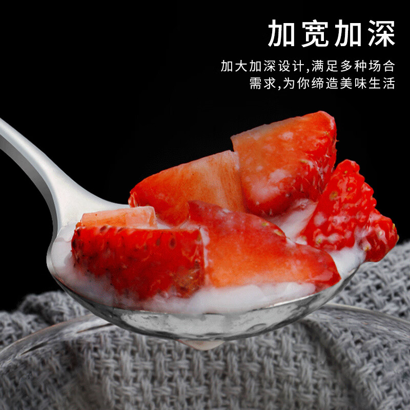 Shi Hua Thickened Stainless Steel Round Spoon Household Spoon Dinner Spoon Western Dinner Spoon 4 Pack SH-6961