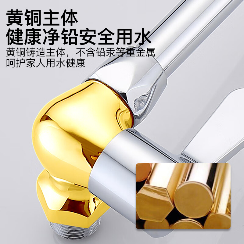 KEGOO in-wall copper kitchen faucet universal shower head double outlet sink laundry pool single cold faucet K2003