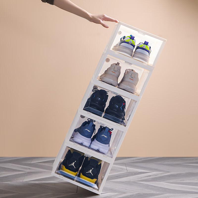 Xitianlong shoe storage box clamshell shoe box multifunctional storage box stack combination shoe cabinet transparent multiple packs 6 front flip models