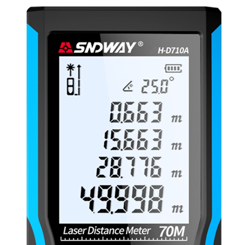 SNDWAY laser rangefinder high-precision infrared distance measuring instrument handheld electronic ruler indoor measuring ruler 100 meters H-D100A voice broadcast lithium battery charging