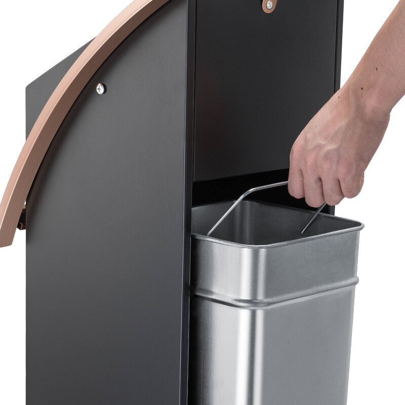 Supercloud (Shukou) hotel trash can ashtray stainless steel lobby vertical outdoor hotel fashion with inner bucket corridor with ashtray ash bucket square bucket A-178B rose gold