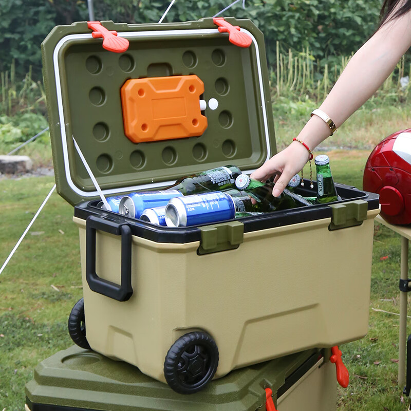 Warm Ice Bear 36-170L take-out insulated box commercial stall heat preservation PU outdoor camping fishing large capacity ice cooler 36L wheeled model