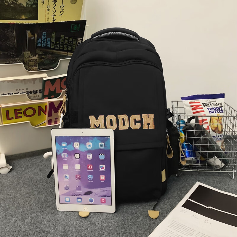 Doublestar schoolbag, junior high school girl, high school student backpack, trendy large capacity sports simple computer bag, red with duck pendant