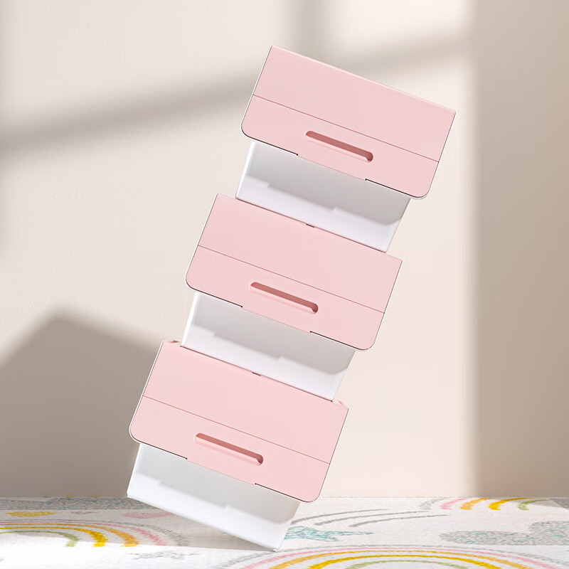 JD Logistics front-opening toy storage box for living room with oblique flip-top children's snack clothing storage box storage box mango yellow three pack great value