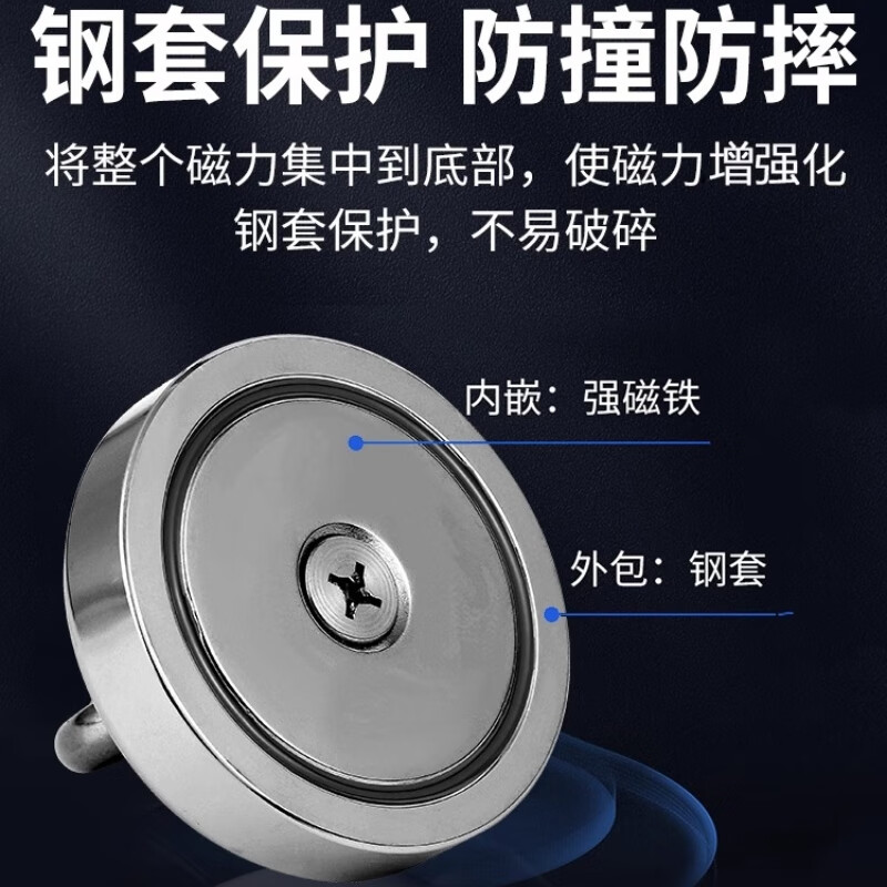 Shanhe Works Powerful Magnet High-Strength Iron-Absorbing Stone Round Salvage Iron-Absorbing Large Strong Magnetic Ring Magnetic Suction Cup D42 Diameter 42mm