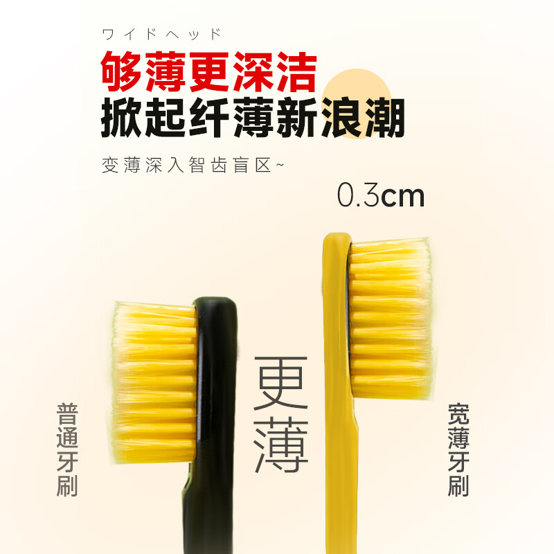 Jian wide-head toothbrush with soft bristles for adults, household high-end toothbrushes, 10 pieces (random color)