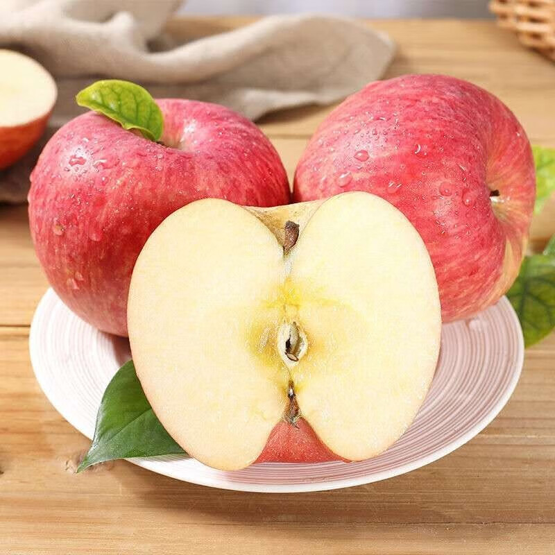 Freshly picked red Fuji apples from Shaanxi are in season, crispy, sweet and ugly apples, rock sugar crispy Fuji apples, whole box, selected 9kg, net weight 8-8.5kg, 80mm and above