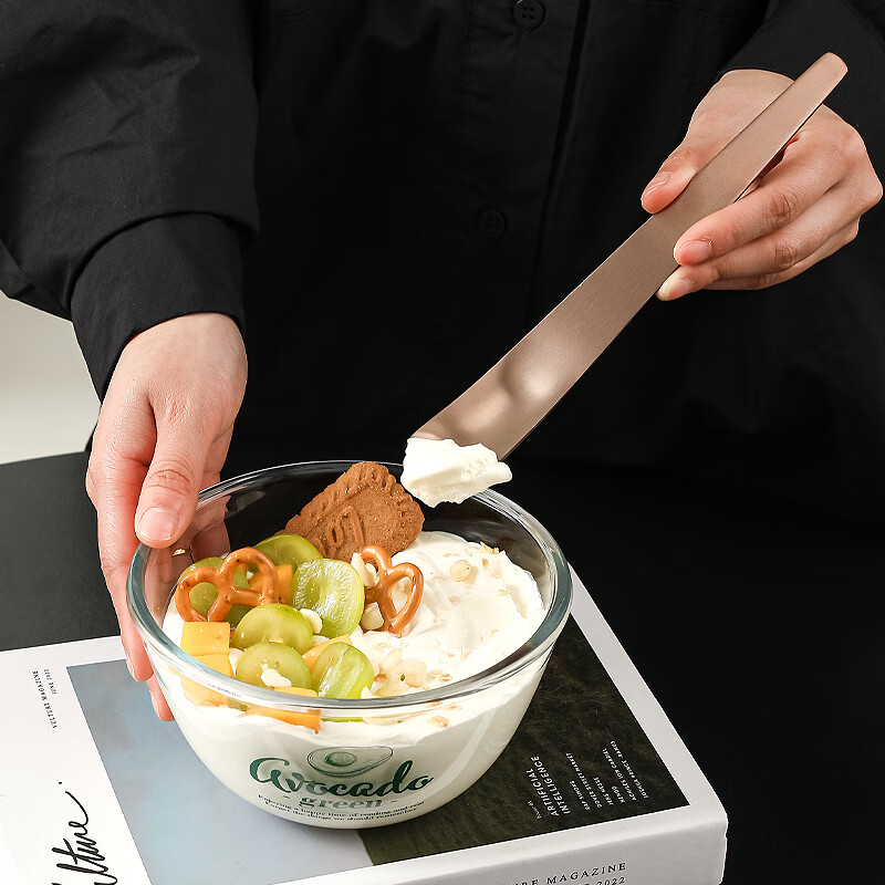 Kawashimaya Stainless Steel Dessert Spoon Exquisite Ice Cream Spoon Cake Oatmeal Coffee Spoon Greek Yogurt Spatula Stainless Steel Dessert Spoon - Silver Large