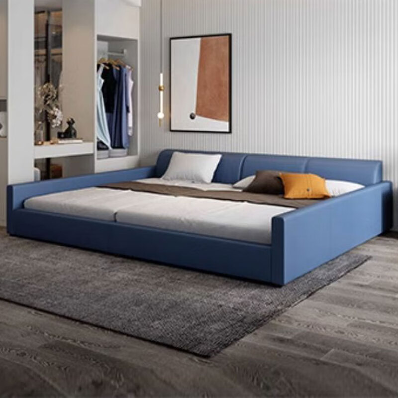 Tongyou children's bed, second child family bed, parent-child bed, family of four, large bed, master bedroom, extra large crib, storage bed, mother and child bed, maternal and infant grade silicone leather, 0.9m child bed + 1.8m mother bed + 2 mattresses, frame structure