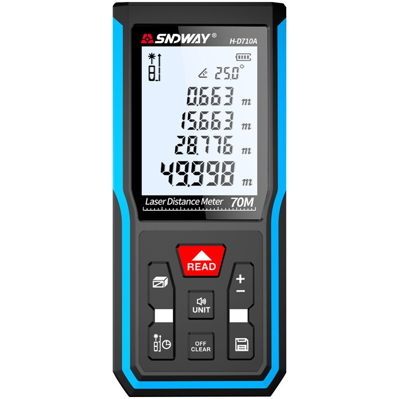 SNDWAY laser rangefinder high-precision infrared distance measuring instrument handheld electronic ruler indoor measuring ruler 100 meters H-D100A voice broadcast lithium battery charging