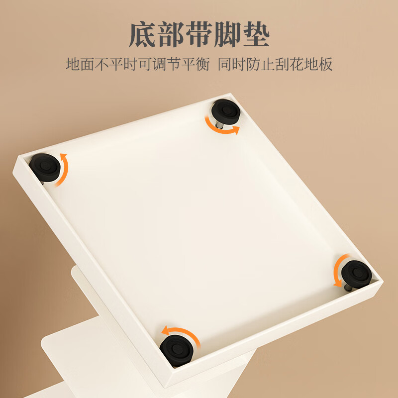 SOFS vertical invisible bookshelf floor-to-ceiling integrated wall-mounted creative book storage rack living room iron steel narrow bookcase 8 layers/white