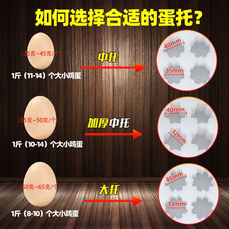 Egg packaging box shockproof pearl cotton egg tray express foam packaging box egg box anti-fall 10 pieces medium tray + carton * 1 set