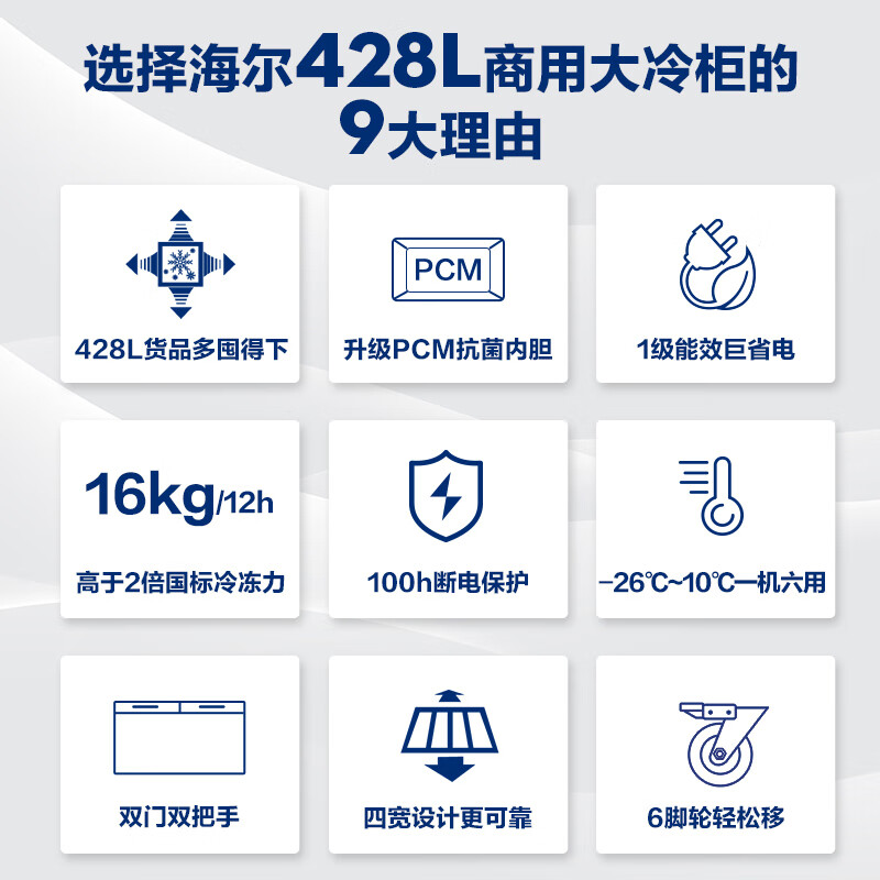 Haier 428L single temperature freezer small household small freezer commercial large capacity first-class energy efficiency refrigeration or freezing cryogenic freezer small refrigerator BC/BD-428GHPD trade-in