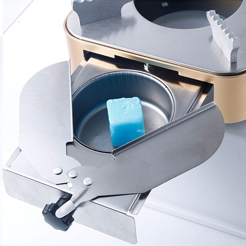 Shen Fu thickened stainless steel small hot pot solid liquid alcohol stove dry pot hotel dormitory household portable small hot pot silver drawer stove + soup colander chopsticks 18.5cm