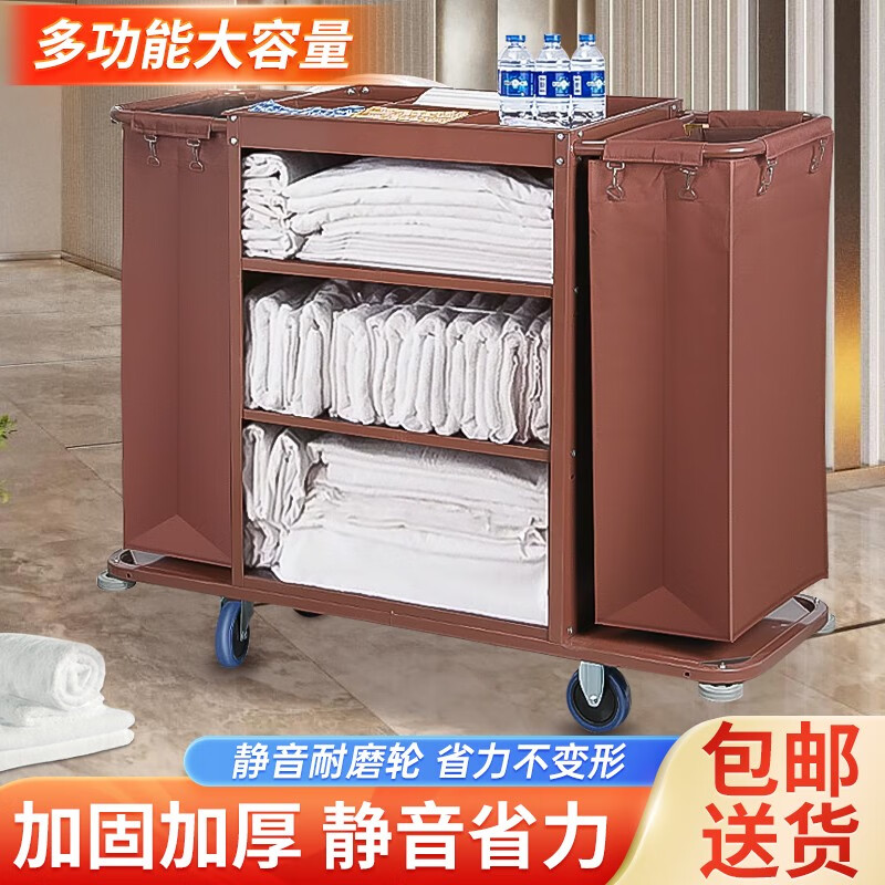 ASCARI linen cart hotel room multi-function hand push linen cart cleaning cart bag room hygiene service cart regular 4-inch unilateral cart ordinary wheel Figure 2