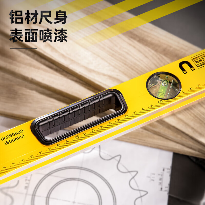 Deli level high-precision strong magnetic household level aluminum alloy small ruler leveling ruler DL290100 household mini level 100mm