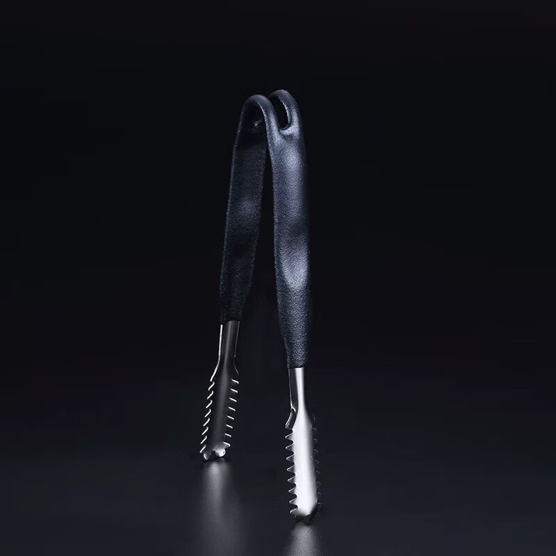 Bar Soul Stainless steel ice clip, high quality stainless steel clip, non-slip handle ice clip, bar bartending tool barbecue clip, non-slip handle ice clip 17.5cm