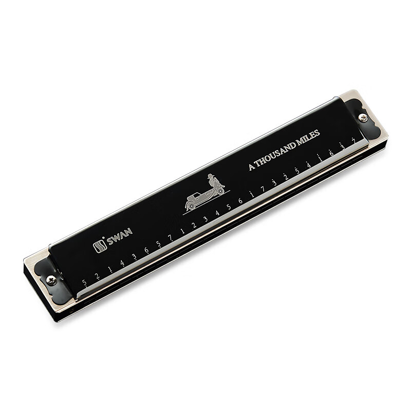 Swan (SWAN) 28-hole polyphonic harmonica imported from Japan gongs beginner advanced adult professional playing harmonica C key black