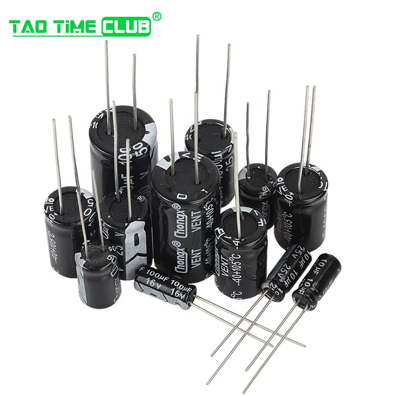 Direct plug aluminum electrolytic capacitor component 16/25V/35v/50/10/47/100/220/1000/2200uf 50V 470uF Volume 10X20mm (10 pieces)