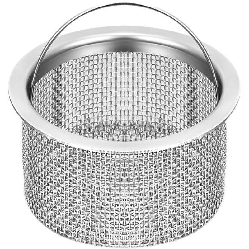 DISID kitchen sink filter, stainless steel pool filter, dishwasher drain mesh, sewer sink floor drain cage, 2-pack stainless steel sink filter, heightened and thickened, filtration and anti-blocking