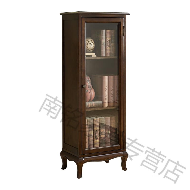 Yundu American light luxury solid wood home simple living room storage vertical cabinet storage wall storage multi-functional retro wine cabinet walnut color two doors (580x320x1300) fully equipped