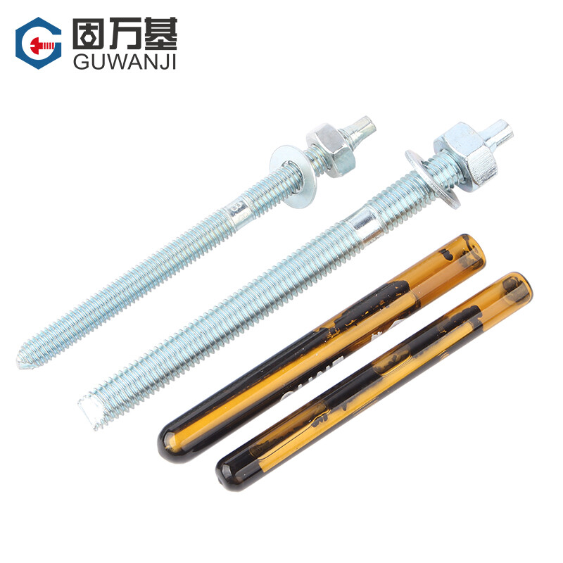 Guwanji 304 stainless steel chemical expansion bolt chemical anchor agent galvanized carbon steel inverted cone chemical anchor expansion screw 304 chemical bolt + agent M12x160 1 set