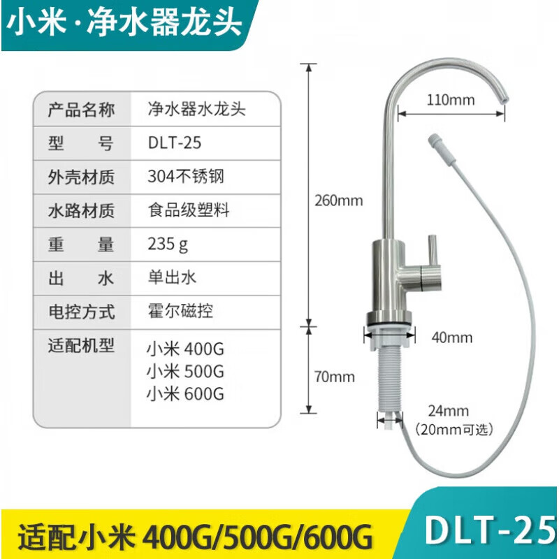 Xiaomi MI Yunmi water purifier S2 faucet C1 small blues white dragon dolphin Mee suitable for Hall magnetic control V switch dimension Xiaomi 1A/400G/500G/600G universal version