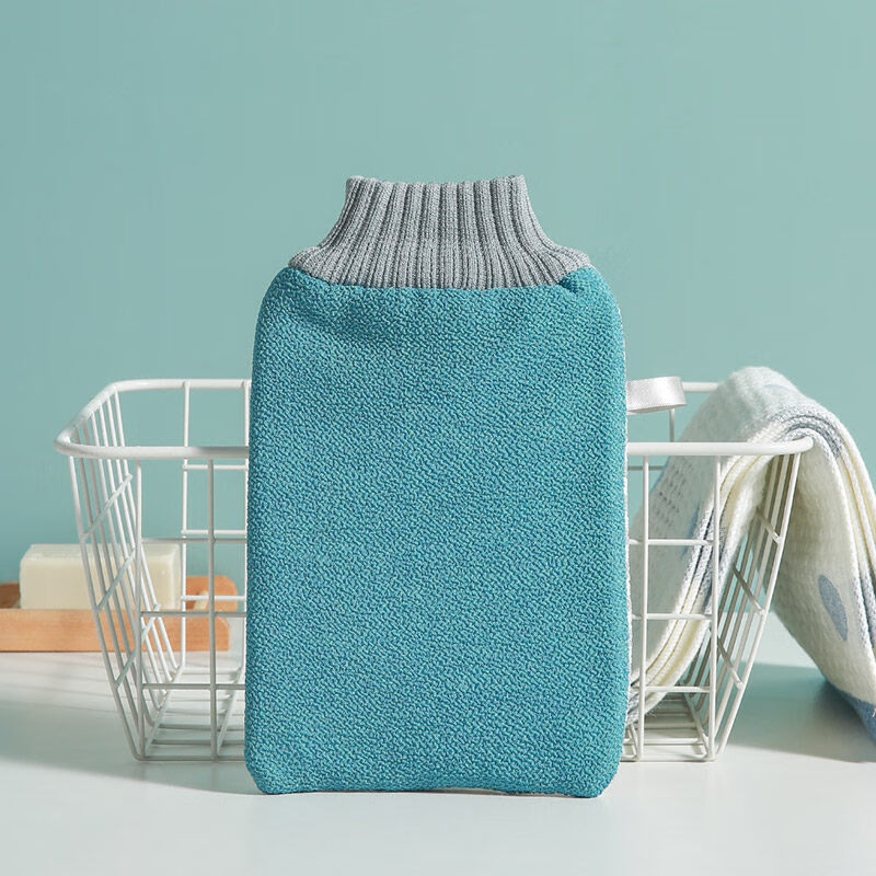 Wo Zhiwo bath towel, roving, spun yarn, strong rub mud, thickening, home use for men and women, no pain in bathing, Nordic blue, thick and fine double sand + mud in seconds