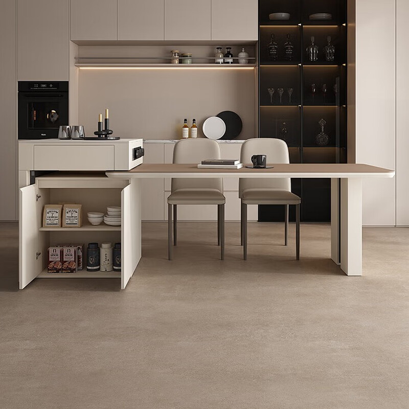 Fanyi open guide table dining table sideboard integrated household retractable slate dining table tea table dual-purpose island table dining island table 1.68-2.25 meters retractable island dining table