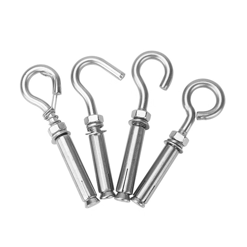 304 stainless steel expansion hook with hook expansion screw manhole cover mesh manhole ring hook hook M6M8M10M12 expansion hook M8 (punch 12mm)