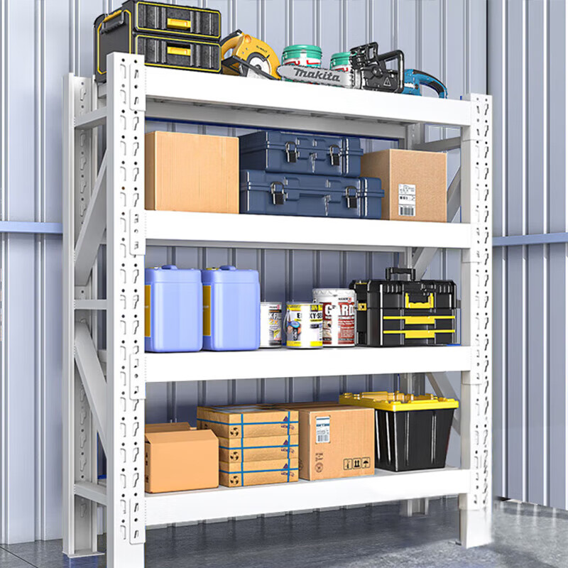Muyun storage rack light white 4-layer main frame 2000*600*2000 load-bearing 200KG with installation