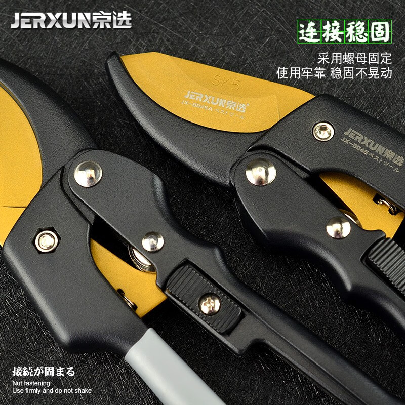 JERXUN imported fruit tree pruning scissors, gardening pruning fruit tree branches, labor-saving pruning flower branch scissors, powerful thick branch scissors, golden pulley pruning shears