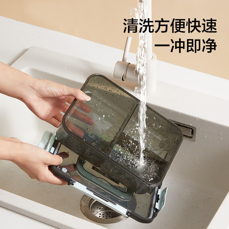 Huixun lunch box, microwaveable for office workers, lunch box for primary school students, 3 compartments 1.5L, with chopsticks and spoons