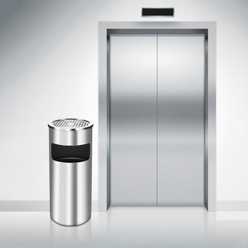 Supercloud (Shu Kou) stainless steel trash can ash bucket community property smoking bucket elevator entrance chimney extinguisher vertical outdoor with ashtray hotel cigarette butt trash can