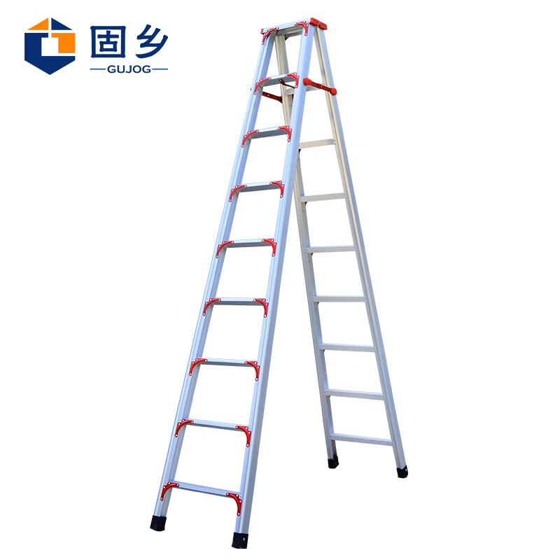 Guxiang Outdoor Ladder Warehouse Folding Ladder Herringbone Factory Ladder Thickened Anti-Slip Construction Site Stairs Widened and Reinforced 3 Meters High