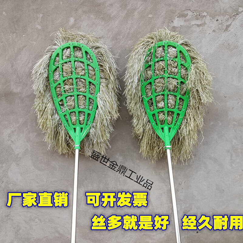 Yue Changsheng new clean soft plastic wire sanitation bamboo large broom road school woven bag broom outdoor road property yard wooden stick plastic head plastic wire large broom 5