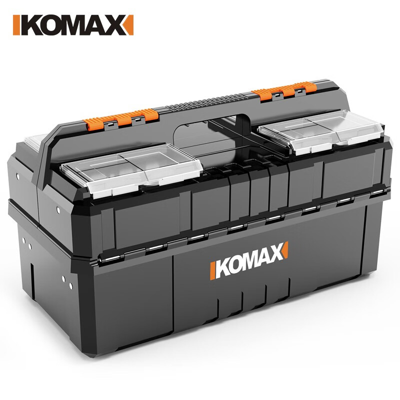 Komax multi-layer folding tool box double-open storage box large portable electrician storage box household hardware car empty box (enhanced version) double-open tool box