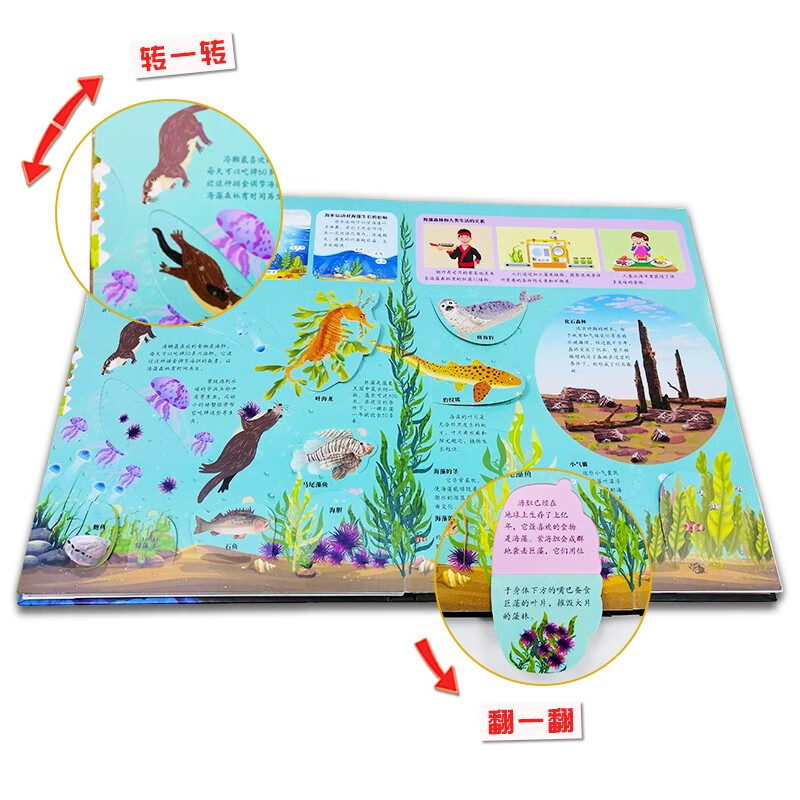 Children's popular science pop-up book Big Forest 3D three-dimensional flip book Popular science encyclopedia picture book 3-6 years old reveals the secrets of nature children's organ book (green printing) 3-6 years old