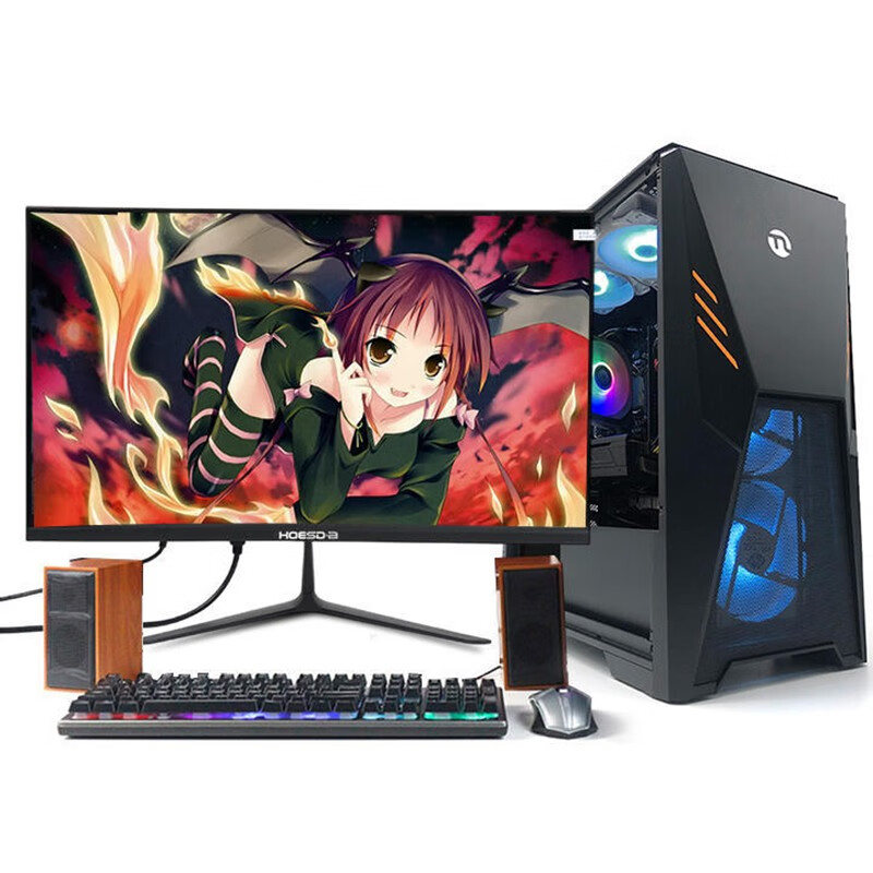 Ningmei Ruilong i5 12400F/3060/4060/6700XT e-sports game live broadcast chicken desktop assembly computer host complete machine 1 5600G/16G/512 play LOL/editing host + 24-inch brand new monitor quasi-new