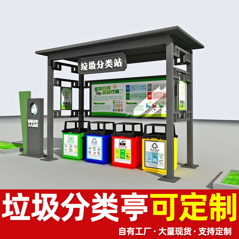 Suoling Customized Garbage Sorting Kiosk Urban Outdoor Garbage Room Sorting Box Factory Direct Sales Community Garbage Sorting Station Customized Garbage Sorting Kiosk-Intentional Money