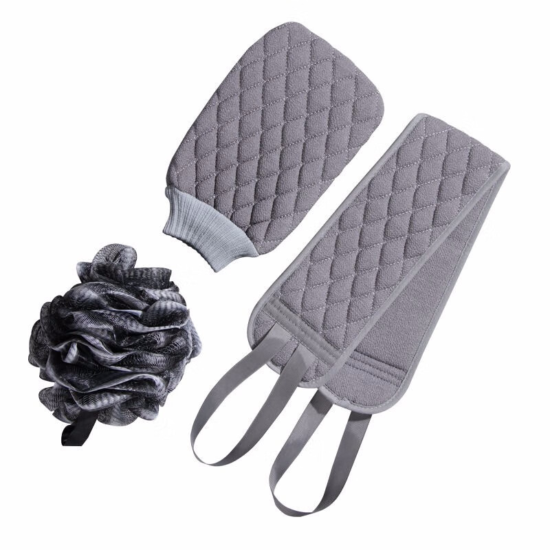 Baiyu bath towel men's special bath towel pull back strip bath ball bath towel thick yarn double-sided thickened three-piece set three-piece set bath towel + back strip + bath ball