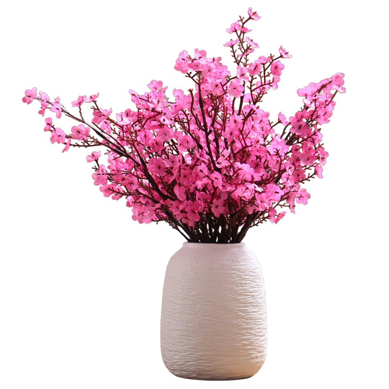 Puji Creative Ceramic Vase Nordic Simple Living Room Coffee Table TV Cabinet Flower Arrangement Dining Table Surface Hydroponic Dried Flower Decoration Ornaments White Single Ceramic