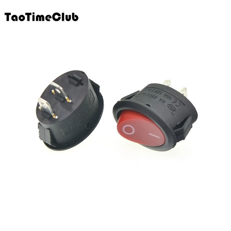 TaoTimeClub KCD7 oval switch 2 pins 2 levels 3 pins 3 levels electric kettle boat type power switch boat type switch KCD7 oval 2 pins 2 levels red without light (2 pcs) no specifications