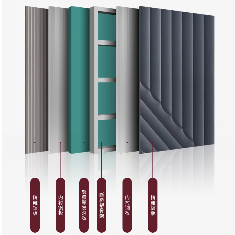 Yuelongmen Intelligent Armored Door Broken Bridge Fingerprint Code Lock Anti-theft Door Entry Door Porch Customized Carved Aluminum Door XT513 Non-standard Customized Sizes Contact Customer Service for Details