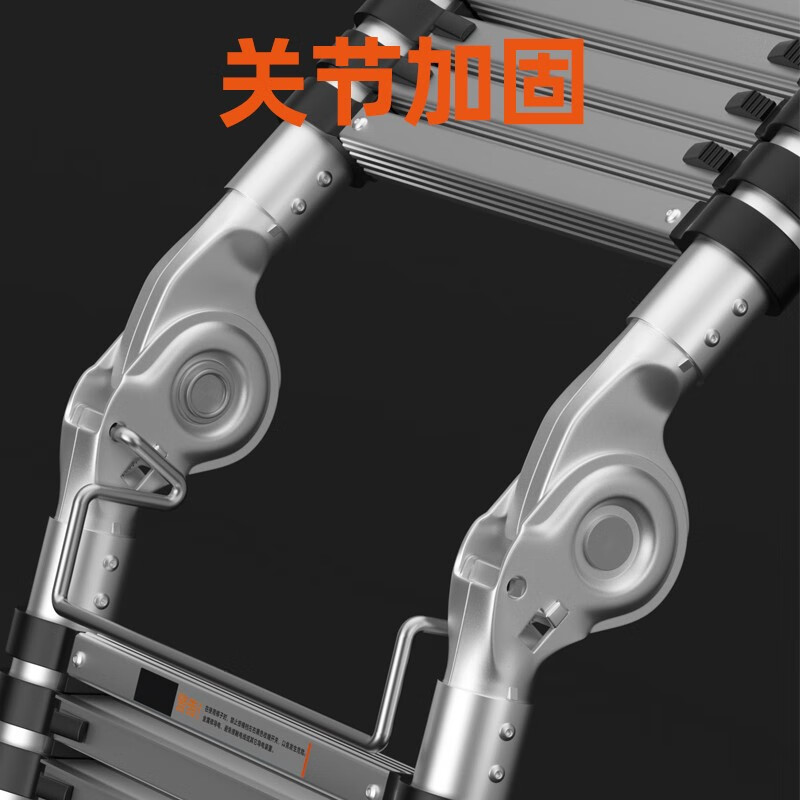 Ladder telescopic ladder herringbone ladder aluminum alloy thickened portable folding lifting household multi-functional engineering staircase herringbone ladder 2.7 meters installation-free + anti-slip widening pedal