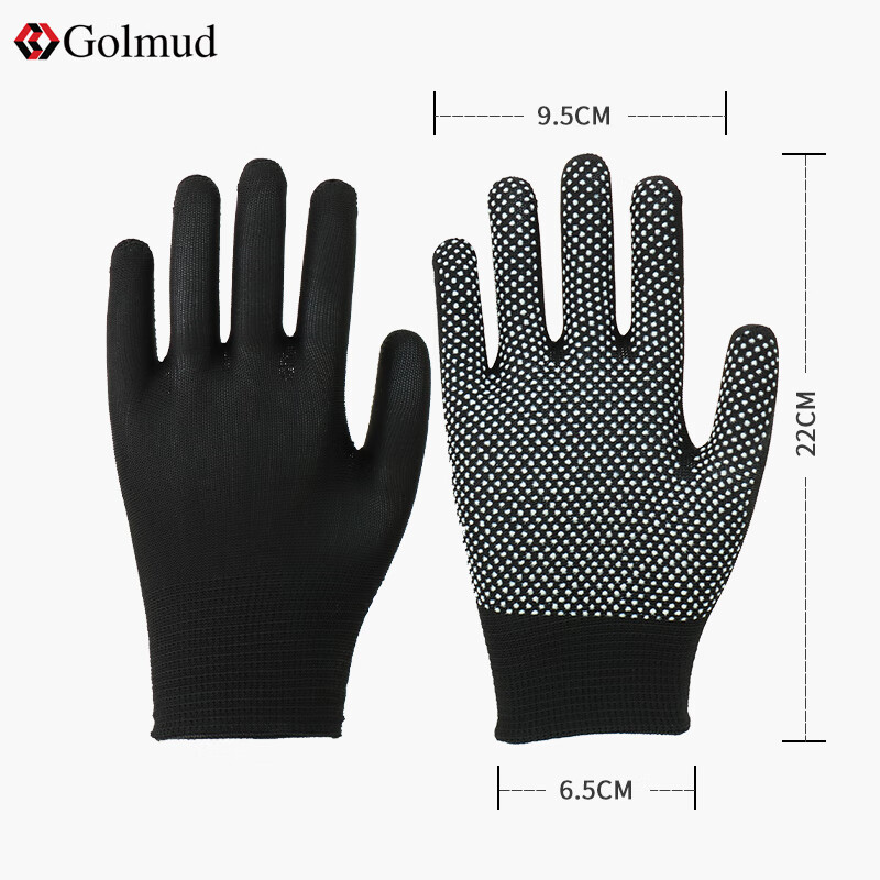Gorm dot-molded labor protection gloves, 12 pairs/pack, PVC dot-bead glue, non-slip, breathable and thin for driving, GM618