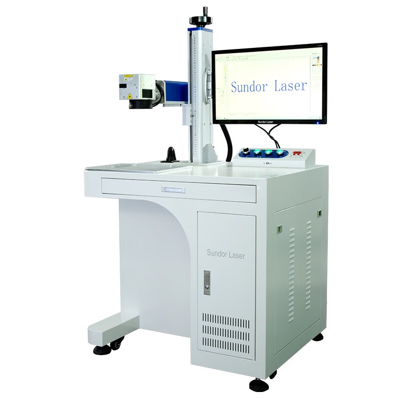 Sundor industrial fiber laser engraving machine marking machine metal nameplate label coding machine lettering pattern printer cabinet type KF-L60 (60 watts)