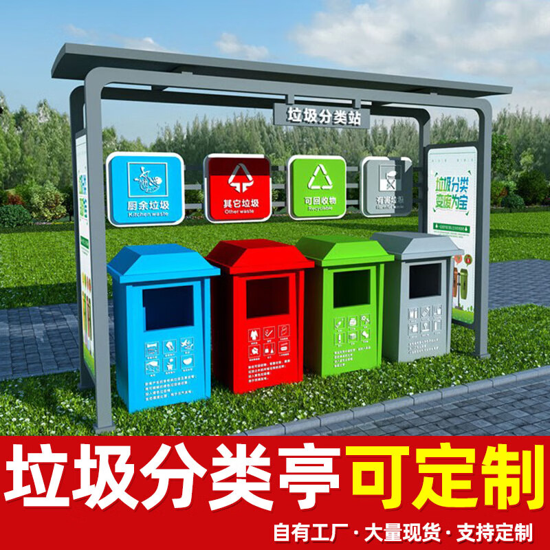 Suoling Customized Garbage Sorting Kiosk Urban Outdoor Garbage Room Sorting Box Factory Direct Sales Community Garbage Sorting Station Customized Garbage Sorting Kiosk-Intentional Money
